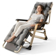 LEŻAK DUŻY OGRODOWY PLAŻOWY ROZKŁADANY Z PODUSZKĄ LEŻANKA ŁÓŻKO FOTEL SZARY