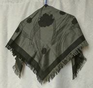 CHUSTKA, CHUSTA, APASZKA ODCIENIE SZAROŚCI 84 X 84