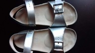 Sandały sandałki CLARKS 32,5 13,5 skóra srebrne