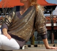 sweter damski złoty luźny rozmiar S/M Beautifulsweater