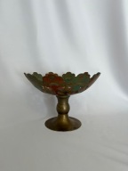 Mosiężna piękna kolorowa patera