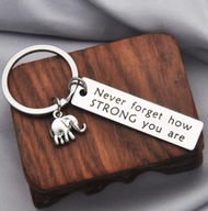 Brelok do kluczy Słoń Słonik na szczęście Strong Metalowy grawer
