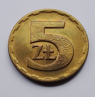Moneta 5 zł 1975 bzm PRL, Piękny menniczy egzemplarz, prywatna kolekcja