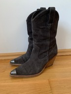 Kowbojki Bronx botki szare skóra r. 38