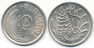 Singapur 10 Cents - 1971r ... Monety
