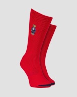 GRUBE SKARPETY BAWEŁNIANE Z MISIEM POLO BEAR RALPH-LAUREN CZERWONE 1 SZT