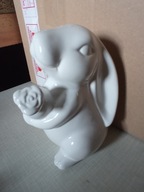 Duża figurka biała zajączek z marchewką