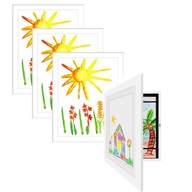 zestaw 4*Ramka Artystyczna Na Rysunki Dla Dzieci A4 otwierana +haczyki