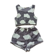 PIŻAMA DAMSKA PLUSZ NA RAMIĄCZKA-KRÓTKIE SPODENKI ROZM.M