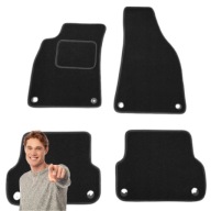 DYWANIKI CZARNE WELUROWE DO AUDI A4 2000-2008 B6-B7 MOCOWANIE W ZESTAWIE