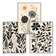 Plakat Zestaw 30x40 3szt. plakaty, postery KWIATY ART DECOR *1948*
