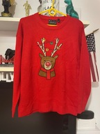 SWETER ŚWIATECZNY BRAVE SOUL MIŚ ROGI RENIFERA BOMBKI CZERWIEŃ