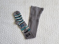 Gatta rajstopy szare i niebieskie kwiatki nowe roz 128