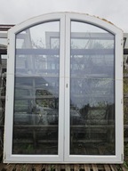 OKNO/DRZWI Łukowe Balkonowe Dwuskrzydłowe Plastikowe PCV Orzech 178x230cm