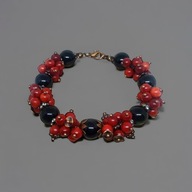 Jaspis...Niepowtarzalna bransoletka handmade z jaspisów i obsydianu