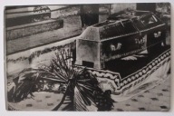 PIŁSUDSKI - TRUMNA - POGRZEB, CIEKAWE ZDJĘCIE - POD TRUMNĄ FLAGA Z GODŁEM