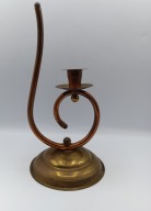 Ciekawy inny świecznik - mosieżno miedziany - vintage - 25cm