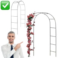 PERGOLA OGRODOWA ŁUK METALOWY DO RÓŻ PNĄCZY 240x140 CM CZARNA | GOGARDEN