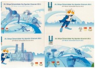 Turcja 2011 Znaczki Kartki Cp ** sport uniwersjada hokej narty curling