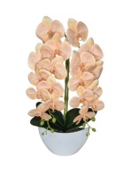 Sztuczny Storczyk w Doniczce Dwa Pędy Orchidea Dekoracja