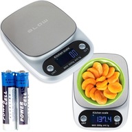 ELEKTRONICZNA WAGA KUCHENNA PRECYZYJNA LCD 5kg 5000g/0.1g + BATERIE ZESTAW