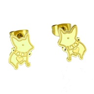 51192 Kolczyki złota stal chirurgiczna pies pieski