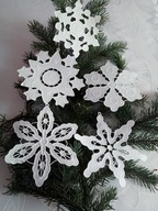 Wyprzedaż -Śnieżynki - zawieszki Bożonarodzeniowe -ręczny haft richelieu