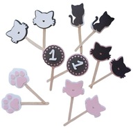 Toppery/pikery na babeczki/muffinki- personalizowana cyfra KOTKI