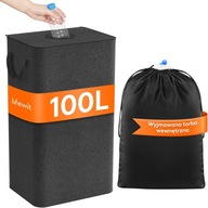 Pojemnik do recyklingu 100L Kosz na butelki Składany, wodoodporny czarny