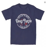 Deep Purple t-shirt unisex granatowa bawełna (dł.-70 cm, szer.-50 cm)