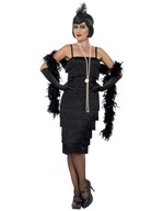 STRÓJ sukienka LATA 20 FLAPPER CZARNY L