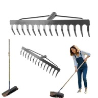 TRWAŁE GRABIE OGRODOWE METALOWE DO LIŚCI NARZĘDZIA OGRODNICZE MAAN 26CM