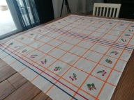 LNIANY NATURALNY OBRUS OWOCE PORZECZKI WIŚNIE 120 x 140 J. NOWY