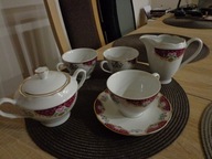ĆMIELÓW PORCELANA FILIŻANKI, TALERZYK, CUKIERNICA, MLECZNIK