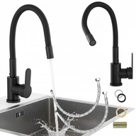 BATERIA KUCHENNA ELASTYCZNA CZARNA GIĘTKA WYLEWKA KRAN ZLEWOZMYWAKOWY