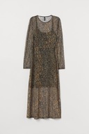 H & M panterka sukienka tiulowa transparentna mesh siateczkowa maxi y2k
