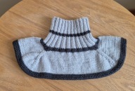 Jasnoszary komin, golf, otulacz na szyję zamiast szala - HANDMADE