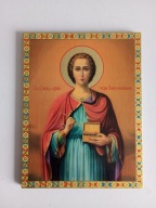 IKONA - ŚWIĘTY PATELEJMON - MĘCZENNIK I UZDROWICIEL 26,5 / 20,5 cm.