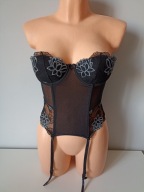 Śliczny biustonosz Daniel Axel UK 34B EUR 75B gorsetowy z troczkami