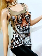 R_o_b_e_r_t_o C a v a l l i elastyczna bluzka w cętki panterka S