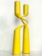 MENU DOUBLE KOMPLET MEGA DUŻY świecznik ŻÓŁTY danish design UNIKAT PODWÓJNY