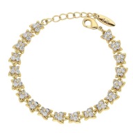 86407 Bransoletka stal chirurgiczna 316L pozłacana 18k motyle z cyrkoniami