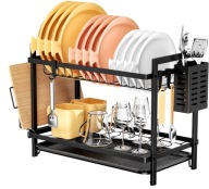 2-POZIOMOWY STOJAK SUSZARKA DO NACZYŃ OCIEKACZ NA TALERZE STOJAK DO NACZYŃ