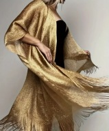 Narzuta narzutka jesienna luksusowy stylowa frędzle złota jesień OSTATNIE