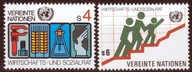 ONZ Wiedeń 1980 Znaczki 14-15 ** rolnictwo gospodarka solidarność nauka