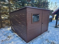 Domek narzędziowy, ogrodowy, schowek 3x3 CIEMNY BRĄZ, OKNO, FILC, PROFIL