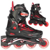Rolki Regulowane Dziecięce ABEC-5 30-33 Czarno-Czerwone