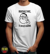 ŚMIESZNA KOSZULKA ŚWIĄTECZNA „MIKOŁAJ WIE…” – DOROSŁY HUMOR – ROZMIAR S