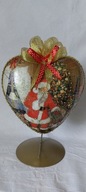 Bombka serce ręcznie zdobiona 15 CM decoupage SD54