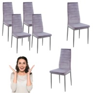 KRZESŁO WELUROWE SZARE DO JADALNI SALONU KUCHNI WELUR ZESTAW 4 SZTUKI